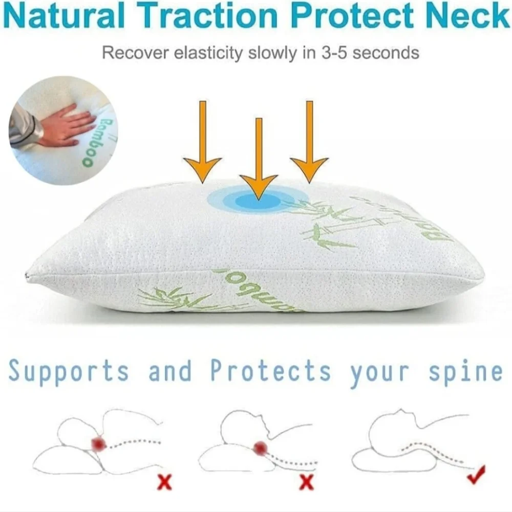 Bamboo Memory Foam Pillow Queen